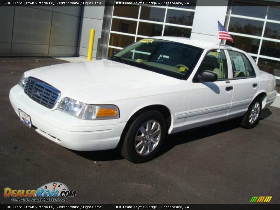 2008 Ford Crown Victoria LX Vibrant White / Light Camel Photo #10