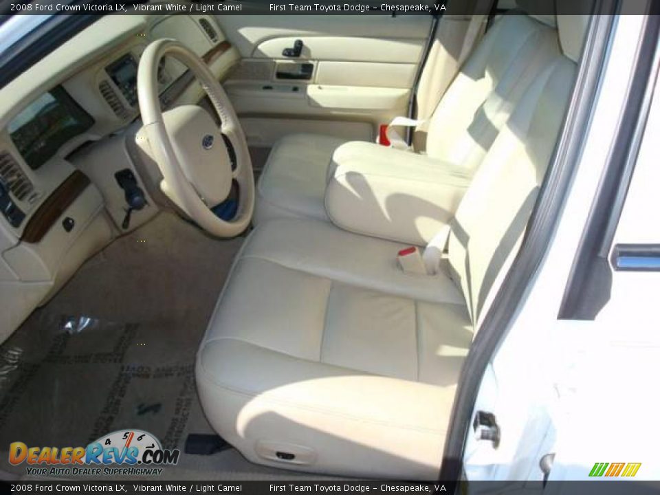2008 Ford Crown Victoria LX Vibrant White / Light Camel Photo #11