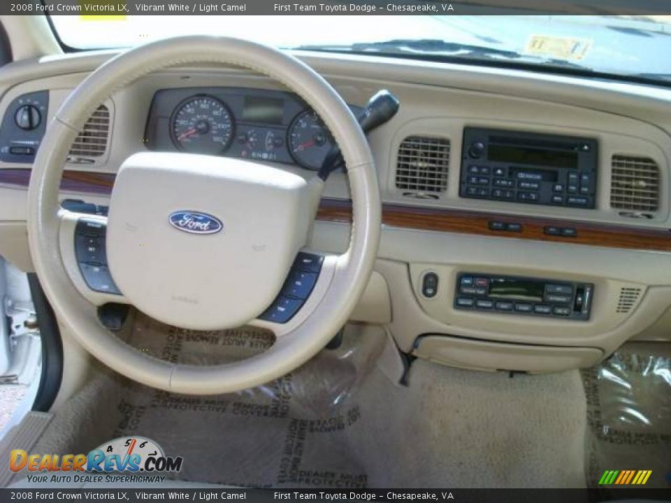 2008 Ford Crown Victoria LX Vibrant White / Light Camel Photo #13