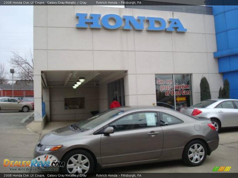 2008 Honda Civic LX Coupe Galaxy Gray Metallic / Gray Photo #1