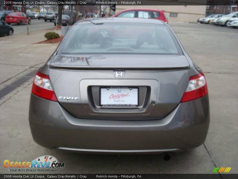2008 Honda Civic LX Coupe Galaxy Gray Metallic / Gray Photo #3