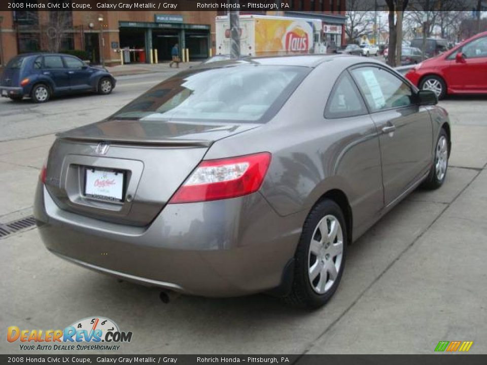 2008 Honda Civic LX Coupe Galaxy Gray Metallic / Gray Photo #4