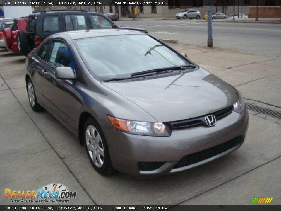 2008 Honda Civic LX Coupe Galaxy Gray Metallic / Gray Photo #6