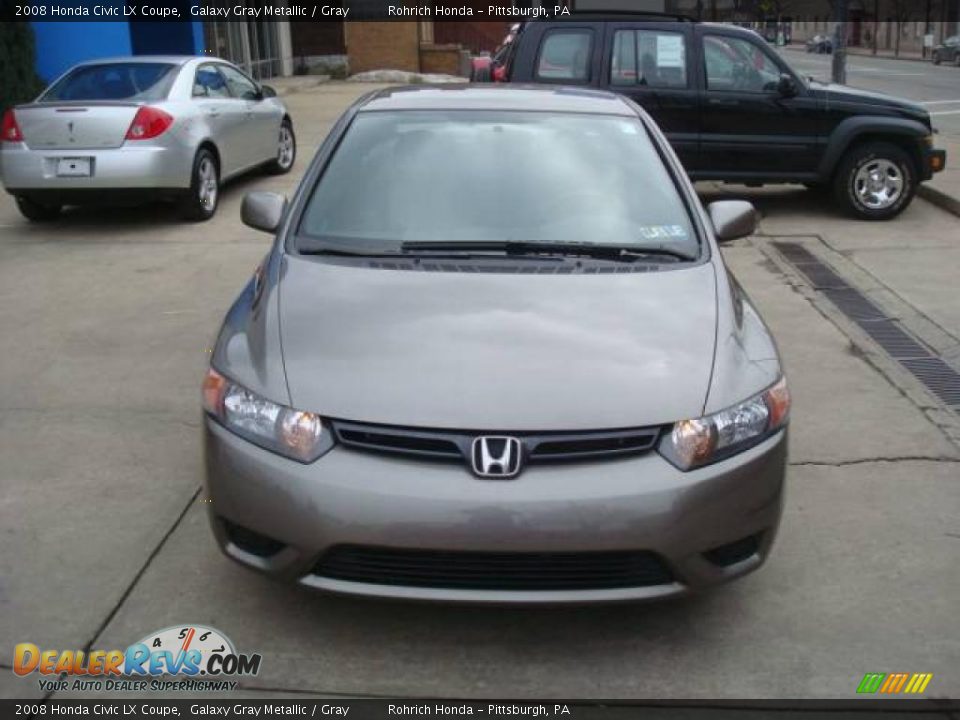 2008 Honda Civic LX Coupe Galaxy Gray Metallic / Gray Photo #7