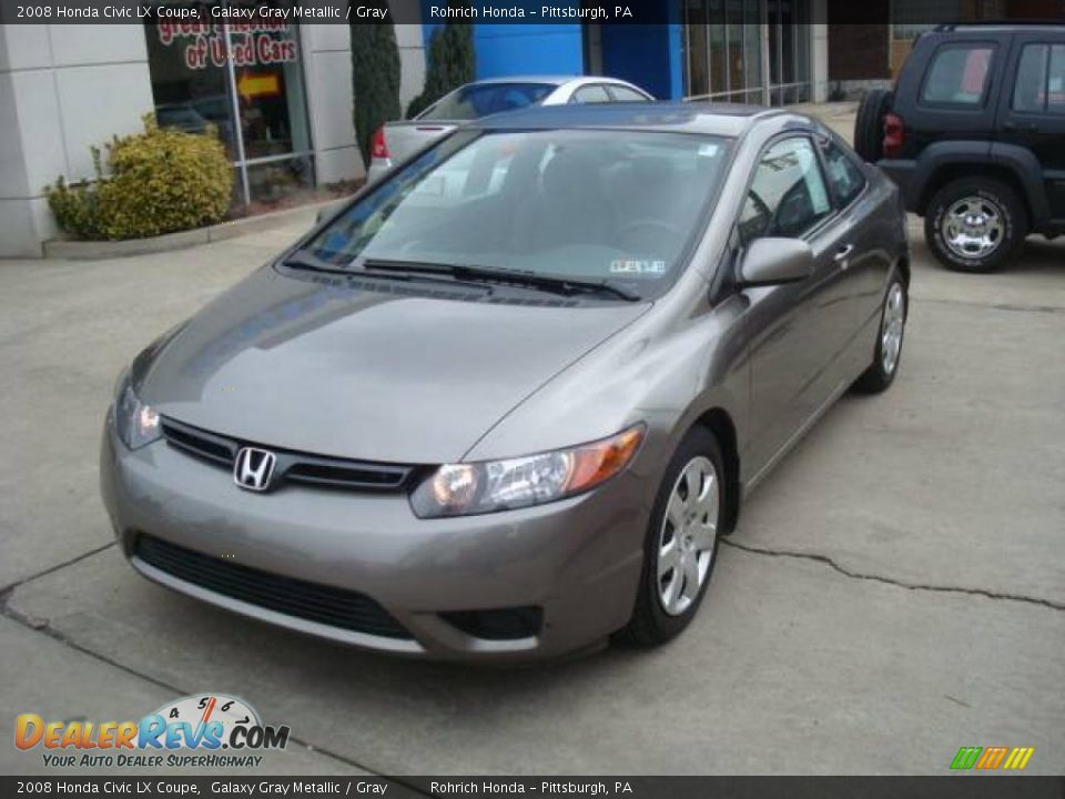 2008 Honda Civic LX Coupe Galaxy Gray Metallic / Gray Photo #8