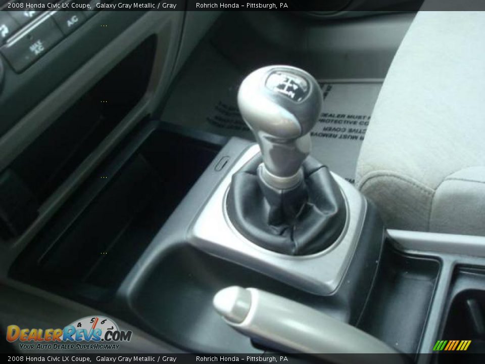 2008 Honda Civic LX Coupe Galaxy Gray Metallic / Gray Photo #14