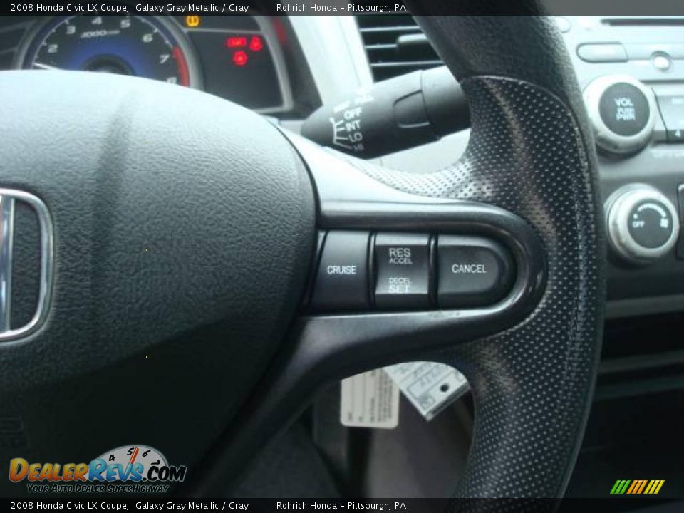 2008 Honda Civic LX Coupe Galaxy Gray Metallic / Gray Photo #15