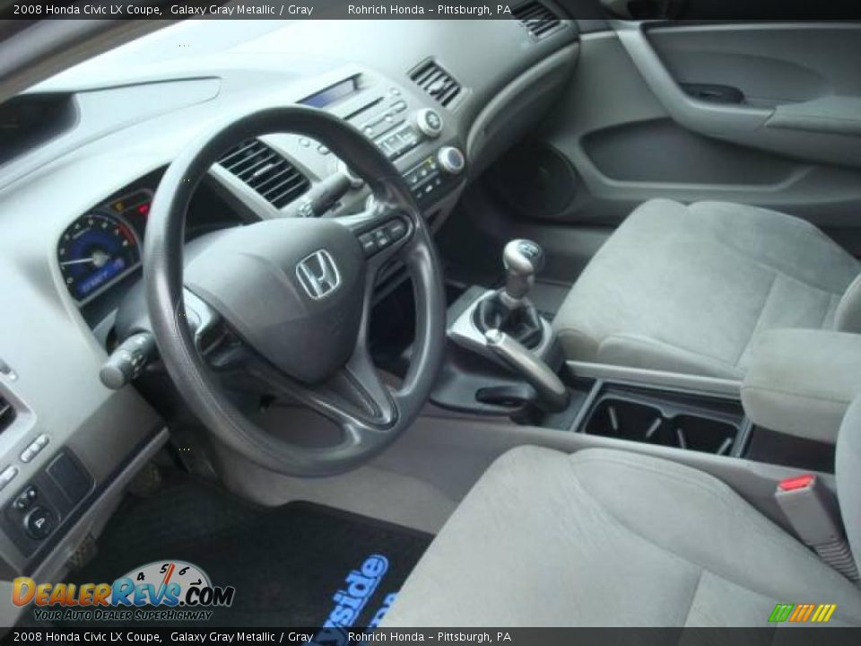 2008 Honda Civic LX Coupe Galaxy Gray Metallic / Gray Photo #17
