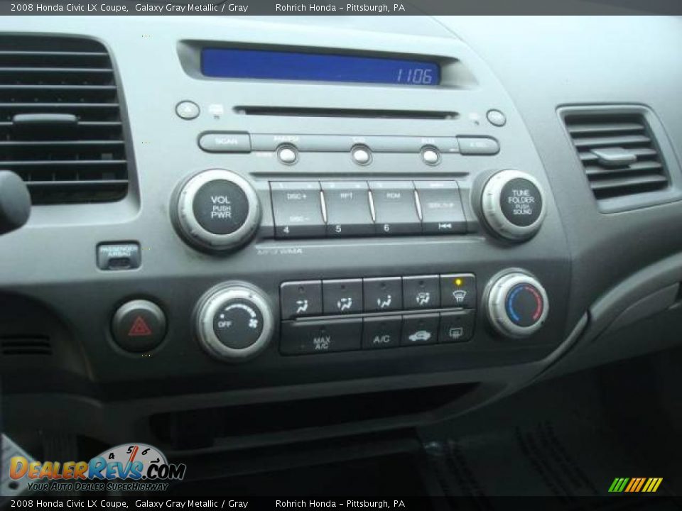 2008 Honda Civic LX Coupe Galaxy Gray Metallic / Gray Photo #18