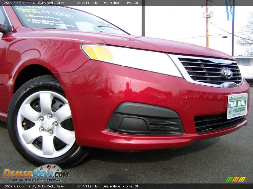 2009 Kia Optima LX Ruby Red / Gray Photo #2