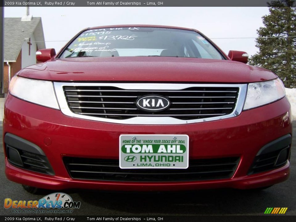 2009 Kia Optima LX Ruby Red / Gray Photo #3