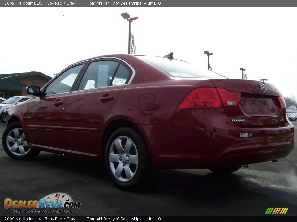 2009 Kia Optima LX Ruby Red / Gray Photo #4