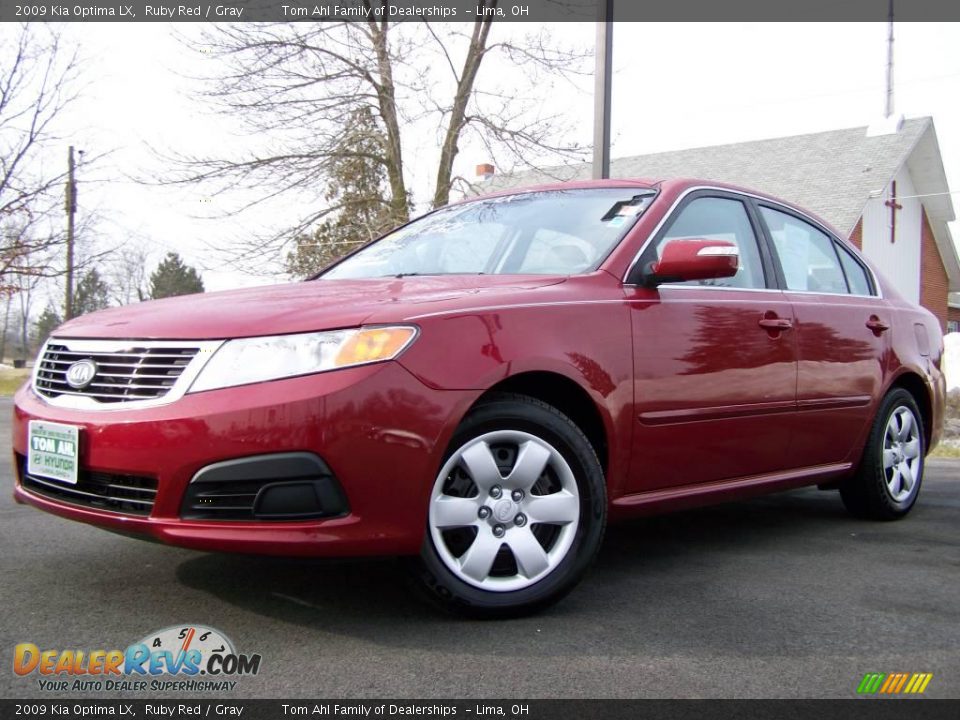 2009 Kia Optima LX Ruby Red / Gray Photo #5