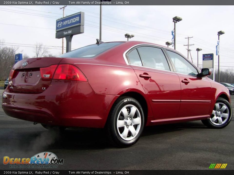 2009 Kia Optima LX Ruby Red / Gray Photo #7