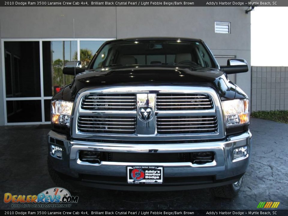 2010 Dodge Ram 3500 Laramie Crew Cab 4x4 Brilliant Black Crystal Pearl / Light Pebble Beige/Bark Brown Photo #3