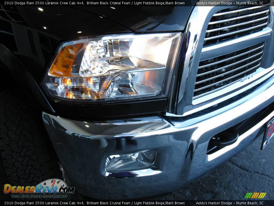 2010 Dodge Ram 3500 Laramie Crew Cab 4x4 Brilliant Black Crystal Pearl / Light Pebble Beige/Bark Brown Photo #4