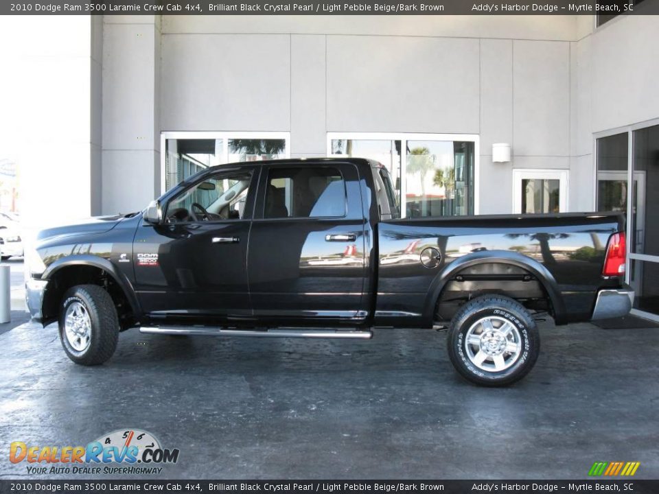 2010 Dodge Ram 3500 Laramie Crew Cab 4x4 Brilliant Black Crystal Pearl / Light Pebble Beige/Bark Brown Photo #5