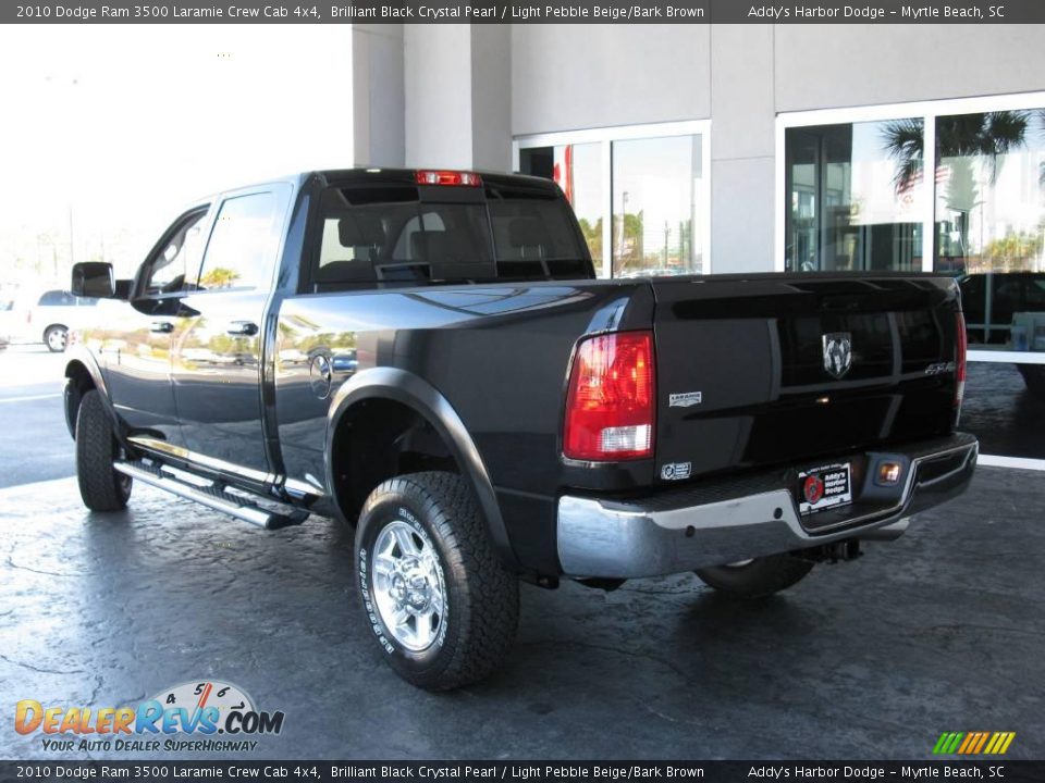 2010 Dodge Ram 3500 Laramie Crew Cab 4x4 Brilliant Black Crystal Pearl / Light Pebble Beige/Bark Brown Photo #6