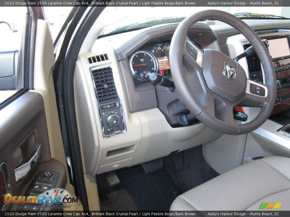 2010 Dodge Ram 3500 Laramie Crew Cab 4x4 Brilliant Black Crystal Pearl / Light Pebble Beige/Bark Brown Photo #13