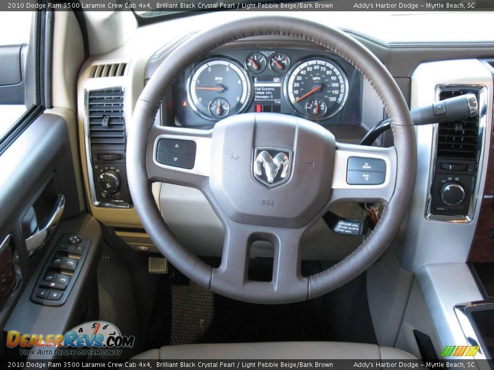 2010 Dodge Ram 3500 Laramie Crew Cab 4x4 Brilliant Black Crystal Pearl / Light Pebble Beige/Bark Brown Photo #22