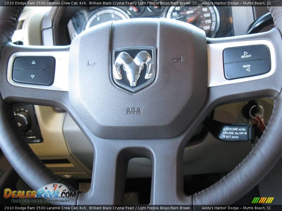 2010 Dodge Ram 3500 Laramie Crew Cab 4x4 Brilliant Black Crystal Pearl / Light Pebble Beige/Bark Brown Photo #24