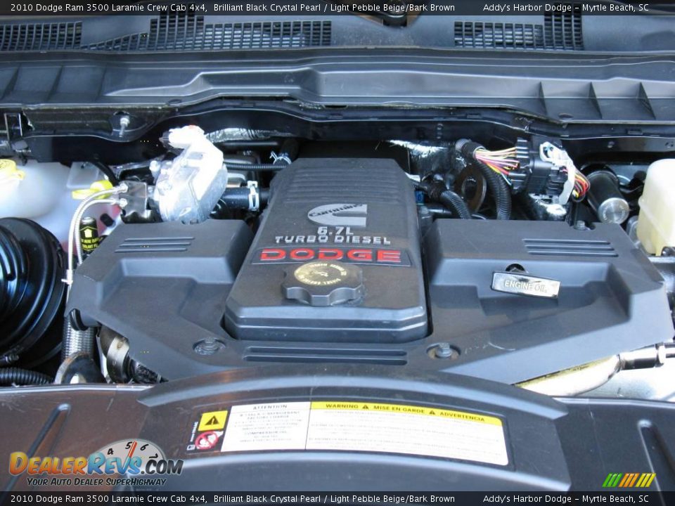 2010 Dodge Ram 3500 Laramie Crew Cab 4x4 Brilliant Black Crystal Pearl / Light Pebble Beige/Bark Brown Photo #25