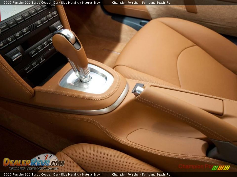 2010 Porsche 911 Turbo Coupe Dark Blue Metallic / Natural Brown Photo #13