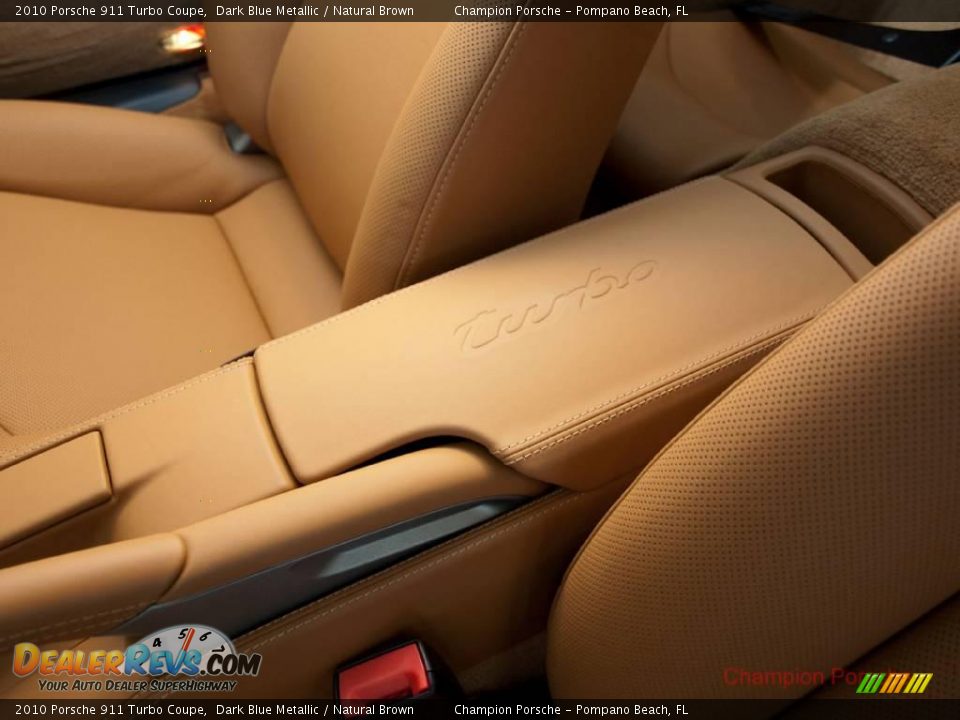 2010 Porsche 911 Turbo Coupe Dark Blue Metallic / Natural Brown Photo #14