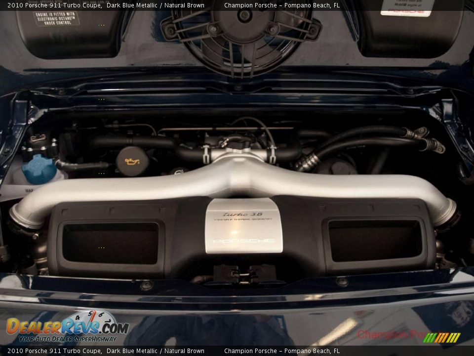2010 Porsche 911 Turbo Coupe Dark Blue Metallic / Natural Brown Photo #23