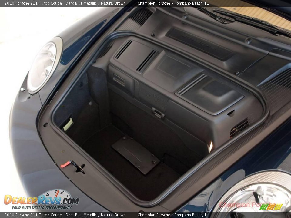 2010 Porsche 911 Turbo Coupe Dark Blue Metallic / Natural Brown Photo #24