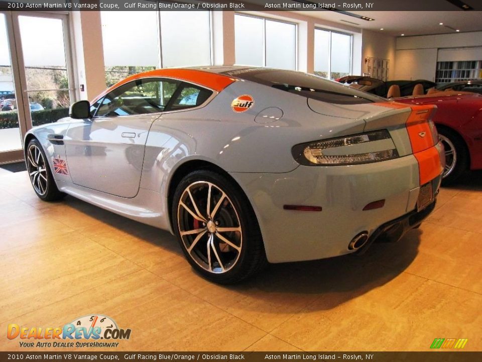 2010 Aston Martin V8 Vantage Coupe Gulf Racing Blue/Orange / Obsidian Black Photo #4