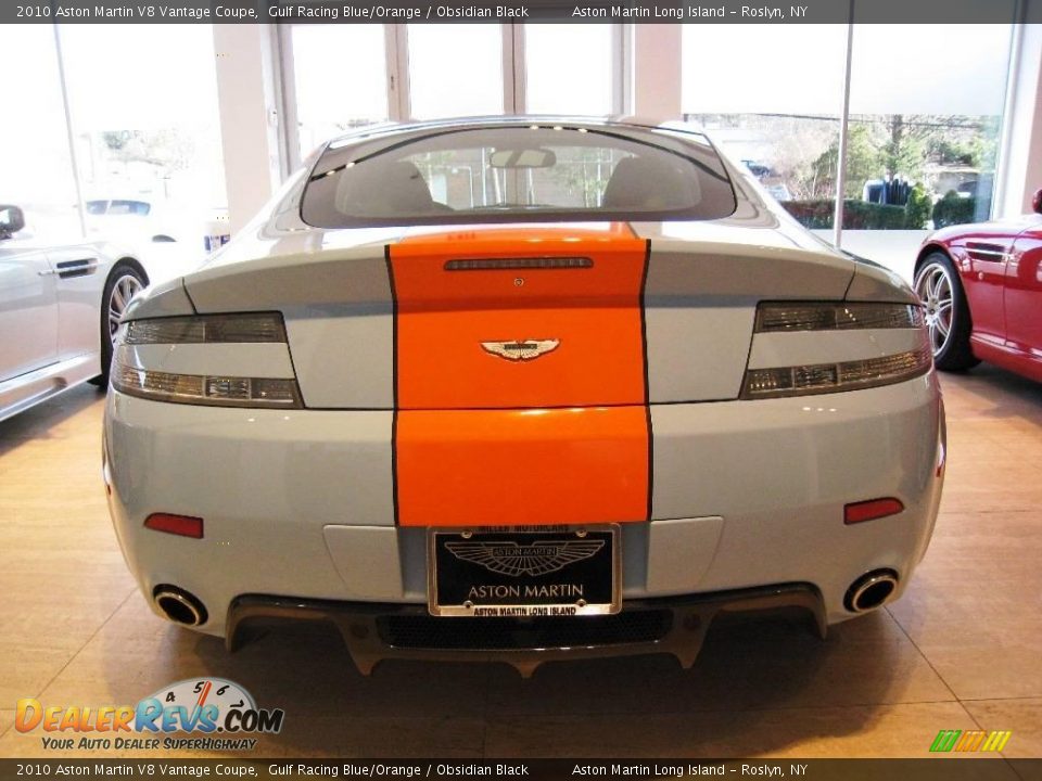 2010 Aston Martin V8 Vantage Coupe Gulf Racing Blue/Orange / Obsidian Black Photo #11