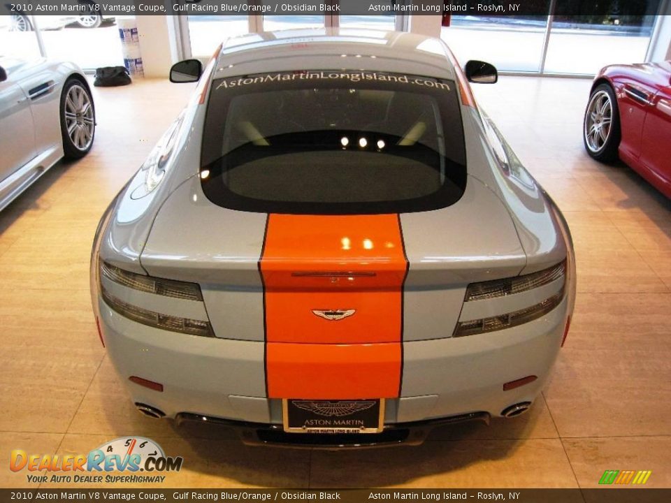 2010 Aston Martin V8 Vantage Coupe Gulf Racing Blue/Orange / Obsidian Black Photo #12