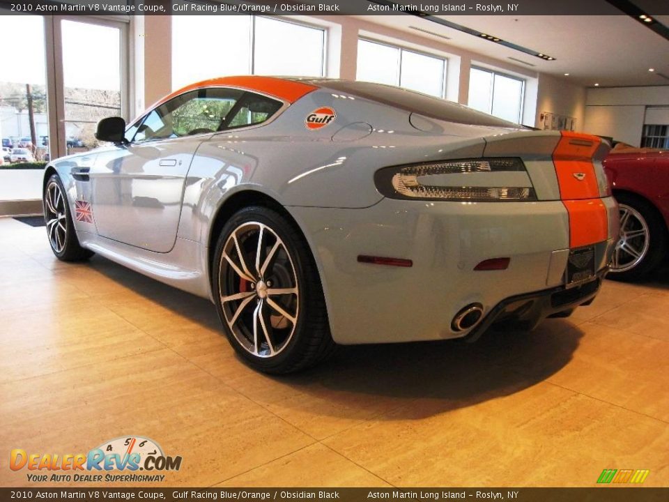 2010 Aston Martin V8 Vantage Coupe Gulf Racing Blue/Orange / Obsidian Black Photo #16