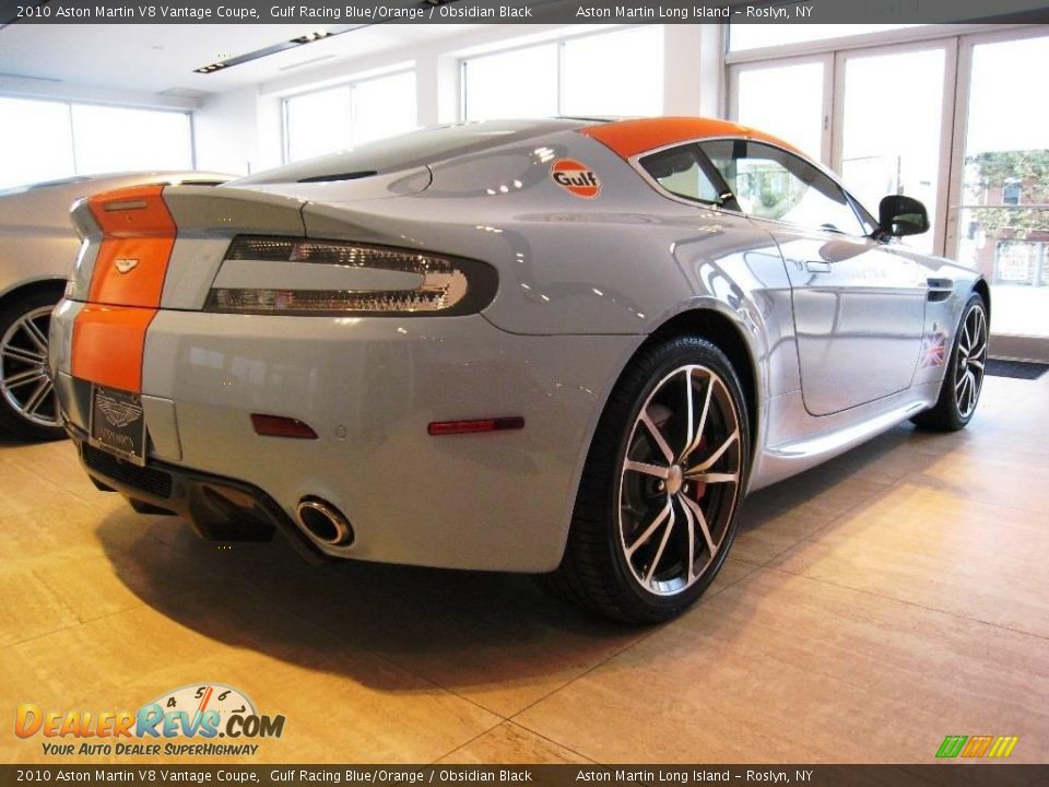 2010 Aston Martin V8 Vantage Coupe Gulf Racing Blue/Orange / Obsidian Black Photo #17