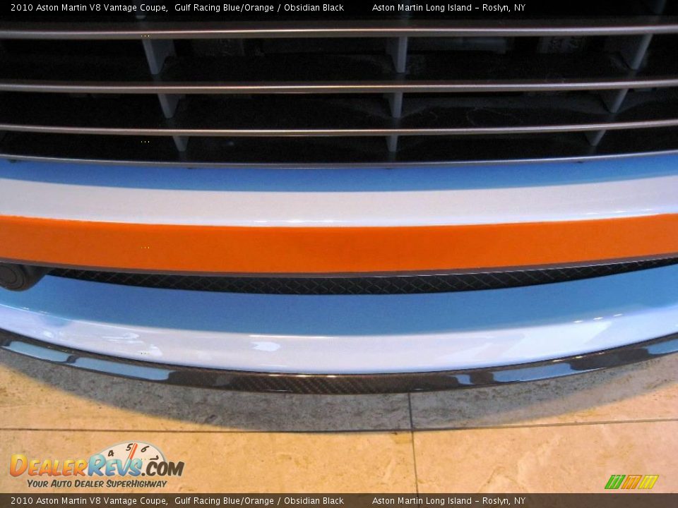 2010 Aston Martin V8 Vantage Coupe Gulf Racing Blue/Orange / Obsidian Black Photo #20