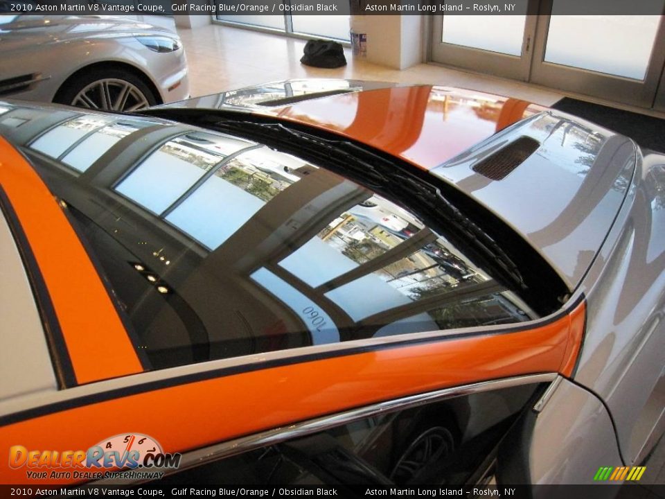 2010 Aston Martin V8 Vantage Coupe Gulf Racing Blue/Orange / Obsidian Black Photo #24