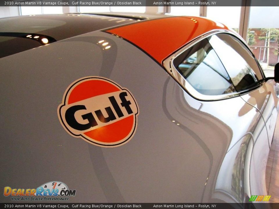 2010 Aston Martin V8 Vantage Coupe Gulf Racing Blue/Orange / Obsidian Black Photo #25