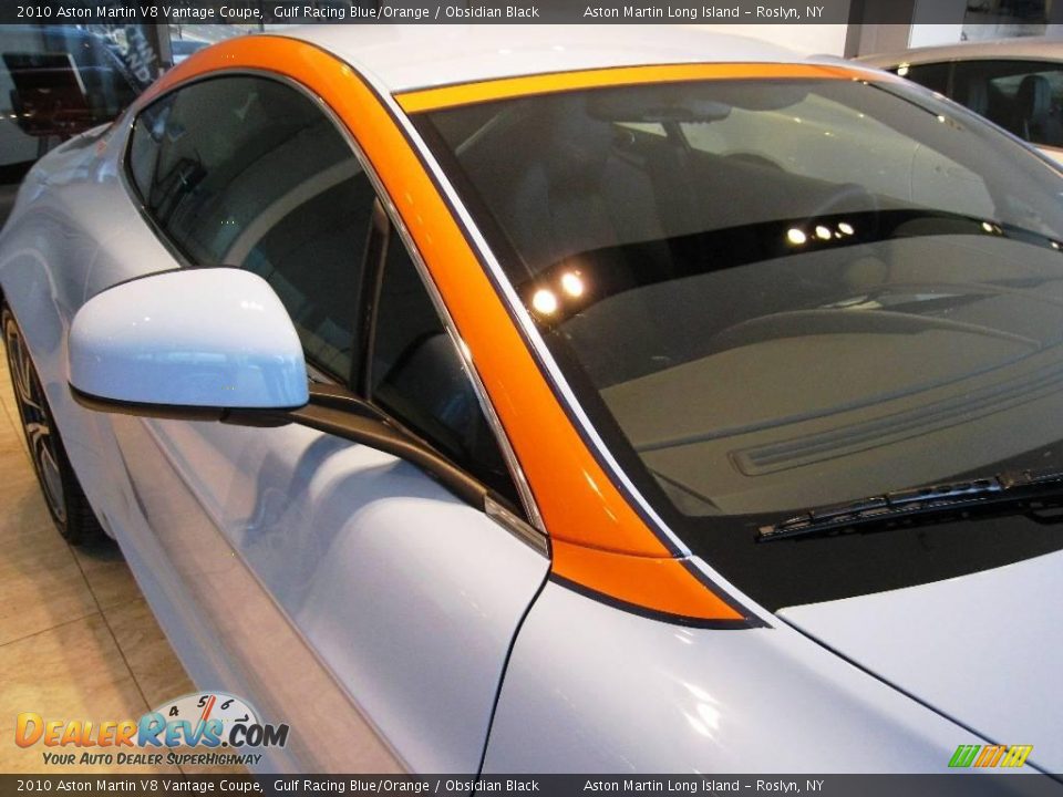 2010 Aston Martin V8 Vantage Coupe Gulf Racing Blue/Orange / Obsidian Black Photo #26