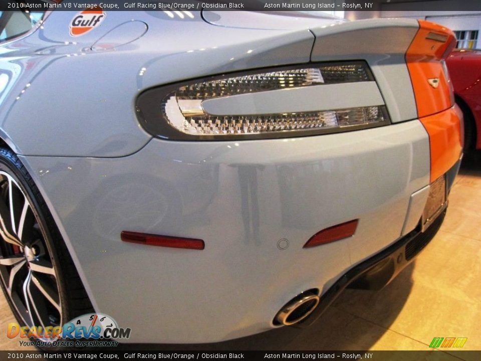 2010 Aston Martin V8 Vantage Coupe Gulf Racing Blue/Orange / Obsidian Black Photo #30