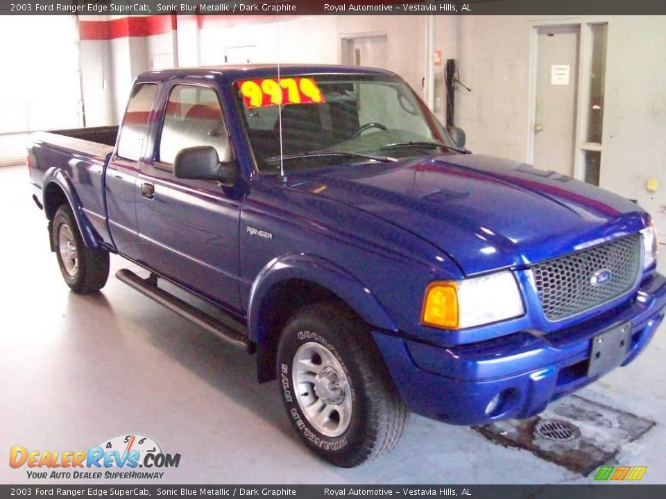 2003 Ford Ranger Edge SuperCab Sonic Blue Metallic / Dark Graphite Photo #1