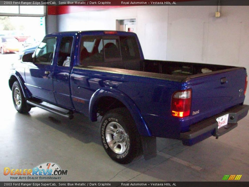 2003 Ford Ranger Edge SuperCab Sonic Blue Metallic / Dark Graphite Photo #4