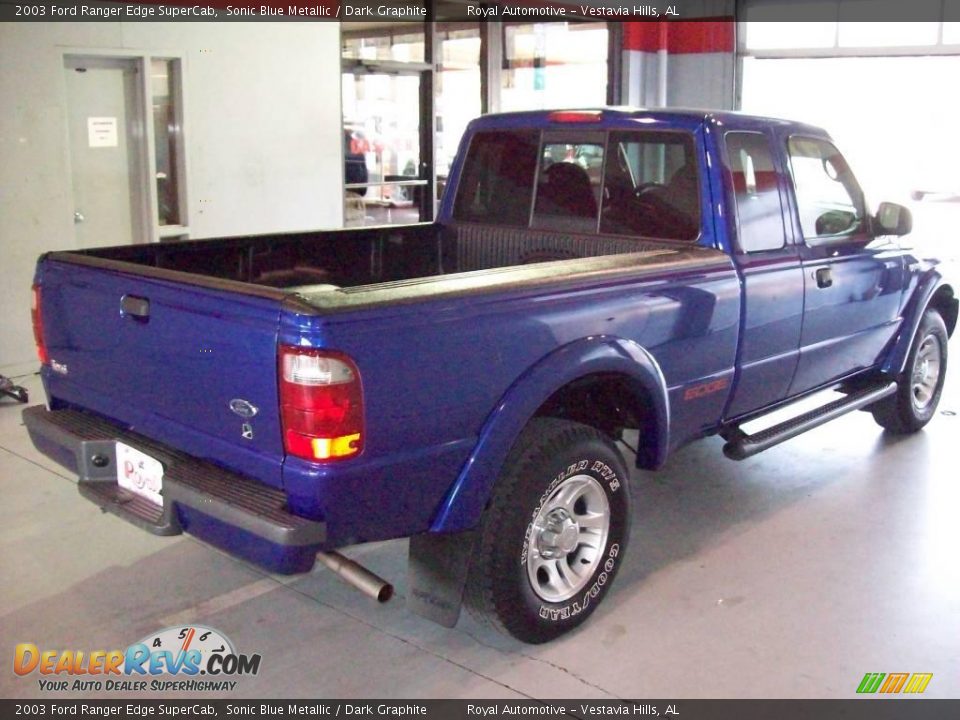 2003 Ford Ranger Edge SuperCab Sonic Blue Metallic / Dark Graphite Photo #6