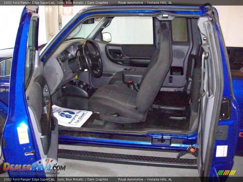2003 Ford Ranger Edge SuperCab Sonic Blue Metallic / Dark Graphite Photo #11