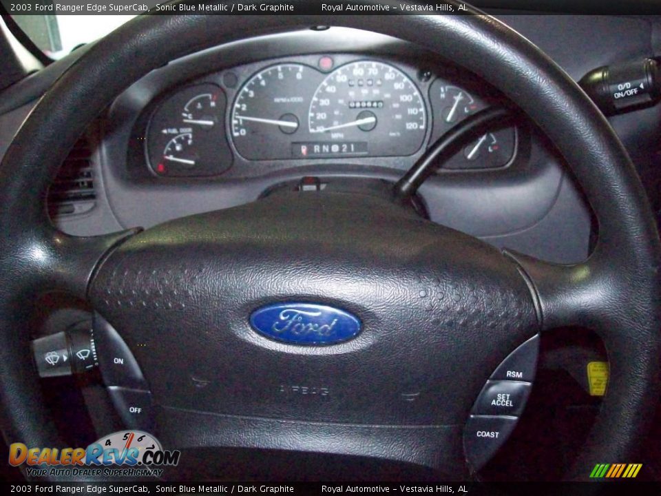 2003 Ford Ranger Edge SuperCab Sonic Blue Metallic / Dark Graphite Photo #16