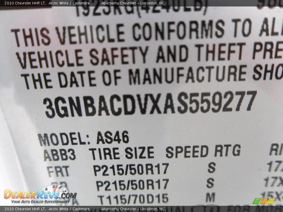 2010 Chevrolet HHR LT Arctic White / Cashmere Photo #9