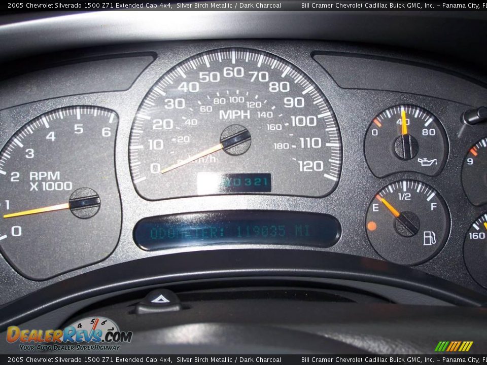 2005 Chevrolet Silverado 1500 Z71 Extended Cab 4x4 Silver Birch Metallic / Dark Charcoal Photo #9