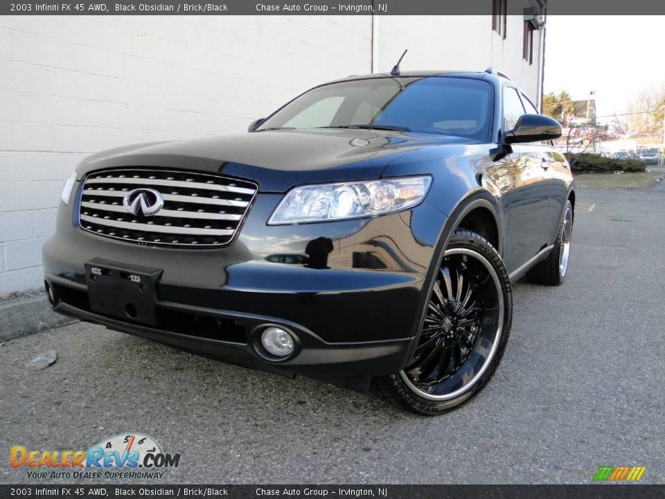 2003 Infiniti FX 45 AWD Black Obsidian / Brick/Black Photo #1