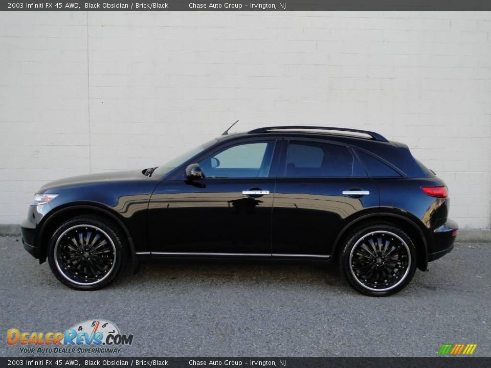 2003 Infiniti FX 45 AWD Black Obsidian / Brick/Black Photo #2
