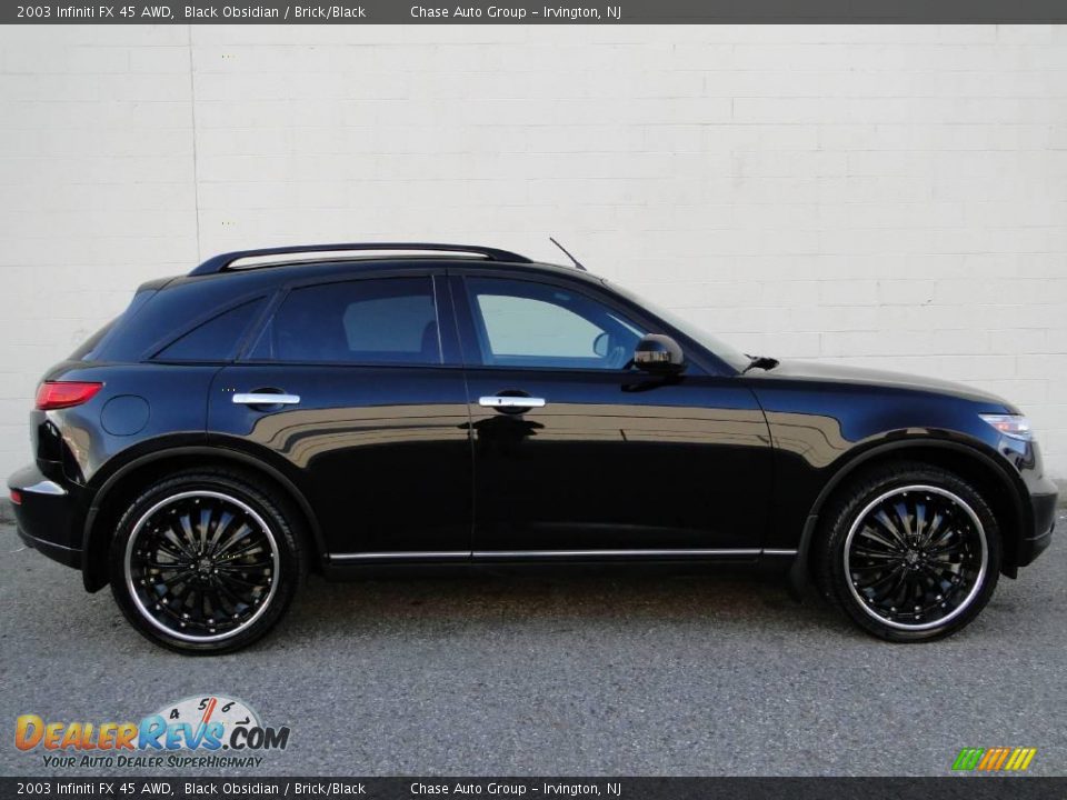 2003 Infiniti FX 45 AWD Black Obsidian / Brick/Black Photo #3